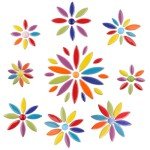 Green Petal Mosaic Tiles for Craft Projects