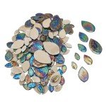 Iridescent Leaves Ceramic Mosaic Tiles for Crafts