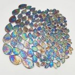 Iridescent Leaves Ceramic Mosaic Tiles for Crafts