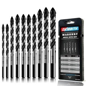 10-Piece Drill Bits Set for Tile and Glass