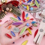 Green Petal Mosaic Tiles for Craft Projects