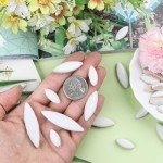 White Petal Ceramic Mosaic Tiles for Crafts