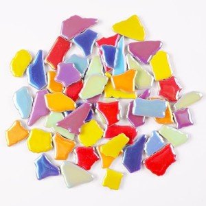 Iridescent Ceramic Mosaic Tiles for Craft Projects