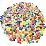 500PCS Square Ceramic Mosaic Tiles - Mix Colors