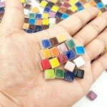 500PCS Square Ceramic Mosaic Tiles - Mix Colors