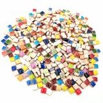 500PCS Square Ceramic Mosaic Tiles - Mix Colors