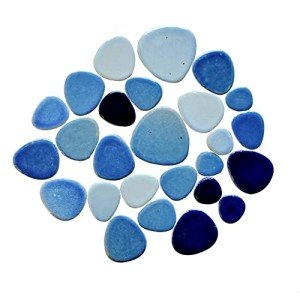 Assorted Blue Ceramic Mosaic Tiles for Crafts