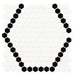White and Black Hive Pattern Matte Porcelain Tile