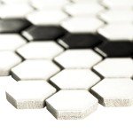 White and Black Hive Pattern Matte Porcelain Tile
