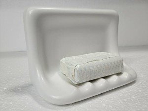 Bright White Matte Ceramic Shower Tile Tray