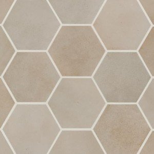 Celine Hexagon Matte Porcelain Shower Tile, Taupe