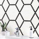White and Black Hive Pattern Matte Porcelain Tile