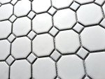 Retro White Octagon Porcelain Mosaic Tile, 11.5