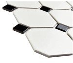 White Octagon Porcelain Mosaic Tile with Black Dots