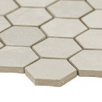 Ivory Hexagon Matte Porcelain Mosaic Shower Tile