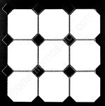 White Octagon Porcelain Mosaic Tile with Black Dots
