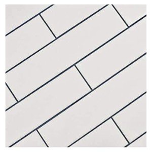 Matte White Subway Shower Floor Tile, 2"x8