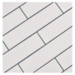 Matte White Subway Shower Floor Tile, 2"x8