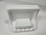 Bright White Matte Ceramic Shower Tile Tray