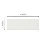 Matte White Subway Shower Floor Tile, 2"x8