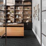 Matte Black Hexagon Porcelain Shower Floor Tile