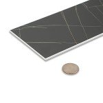 Glossy Noir Stone Composite Peel and Stick Tiles