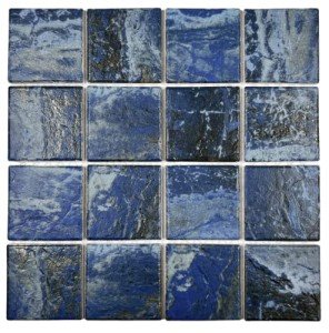 Tenedos 3x3 Ocean Blue Porcelain Mosaic Tile