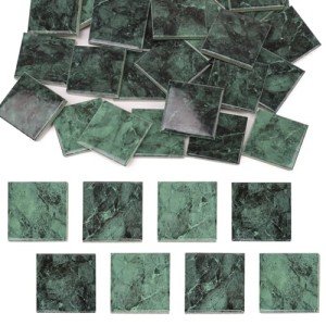 Green 2-Inch Ceramic Mosaic Tiles - 36 Pcs Set