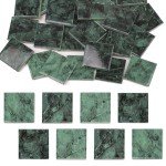 Green 2-Inch Ceramic Mosaic Tiles - 36 Pcs Set