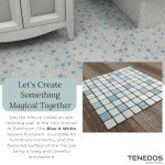 Celeste Blue White Porcelain Mosaic Floor Tile