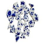 Blue and White Mosaic Ceramic Tile Pieces