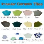 Blue and White Mosaic Ceramic Tile Pieces