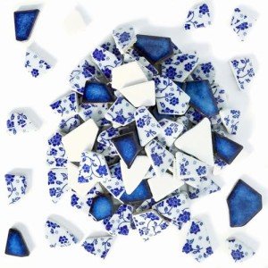 Blue and White Porcelain Mosaic Tiles - 11x11