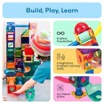 Marble Run Magnetic Tile Set for Kids 70pc