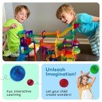 Marble Run Magnetic Tile Set for Kids 70pc