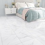 White Marble Peel and Stick Shower Floor Tile