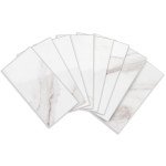 Peel and Stick Glossy White Subway Tile Set