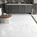 White Marble Peel and Stick Shower Floor Tile