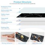 Peel and Stick Black Marble Subway Wall Tiles