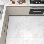 White Marble Peel and Stick Shower Floor Tile