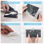 Peel and Stick Black Marble Subway Wall Tiles