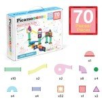 Marble Run Magnetic Tile Set for Kids 70pc