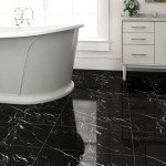 20-Pack Peel and Stick Black Marble Floor Tiles