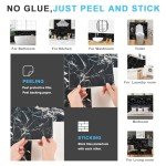 Peel and Stick Black Marble Subway Wall Tiles