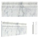 Carrara White Marble Baseboard Trim - 4 Pack