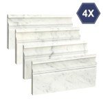 Carrara White Marble Baseboard Trim - 4 Pack