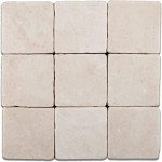 Botticino Fiorito 4 X 4 Tumbled Marble Floor Tile