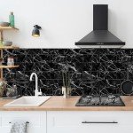 Black Marble Peel and Stick Backsplash Tiles 16pcs