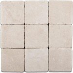 Botticino Fiorito 4 X 4 Tumbled Marble Floor Tile