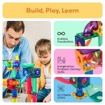 Magnetic Marble Run Set with Racing Track Tiles